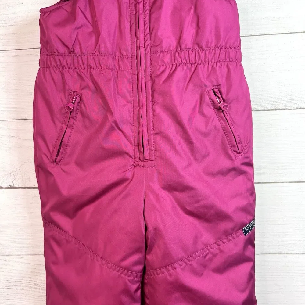 OshKosh B'gosh Girls Insulated Winter Snow Bib Overalls Pants Ski Snowboard 4T